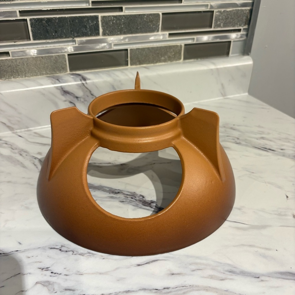 Vintage LeCreuset Fondue Pot Enameled Cast Iron Ombre Terra - Picture 8 of 16